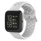 White silicone sport wrist strap with perforations and metal pin buckle