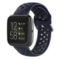 Navy silicone sport wrist strap with perforations and metal pin buckle