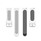 Silicone perforated watch strap set, white and dark options with metal buckle