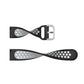 Silicone sports watch strap, black with circular perforated inlay and silver buckle