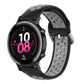 Silicone sports watch strap, black with gray perforated band and clasp