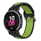 Silicone sports watch strap, black with lime green perforated band and buckle