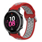 Silicone sports watch strap, red with black perforated band and buckle