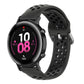 Silicone sports watch strap, black with perforated band and buckle