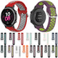 Silicone sports watch strap set with multiple colors; red and purple straps shown