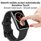 Watch screen protector film with fingertip touch over smartwatch display