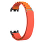 Metal plug loop nylon watch band kit with orange strap and connector pieces