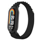 Metal plug loop nylon watch band with black strap and black watch front