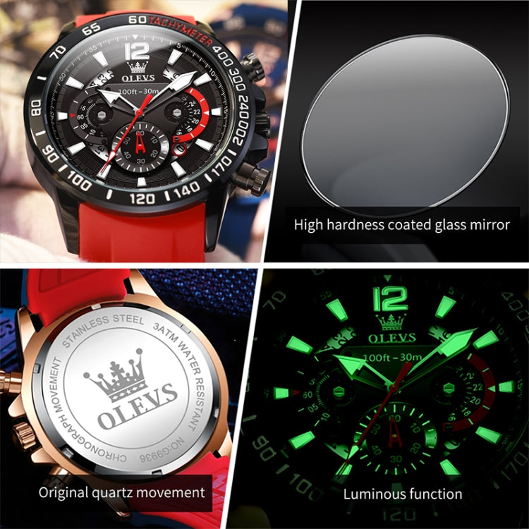 Men's sports quartz watch detail view: coated glass, stainless back, luminous green hands