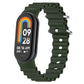 Green silicone watch band with metal clasp for fitness smartwatch