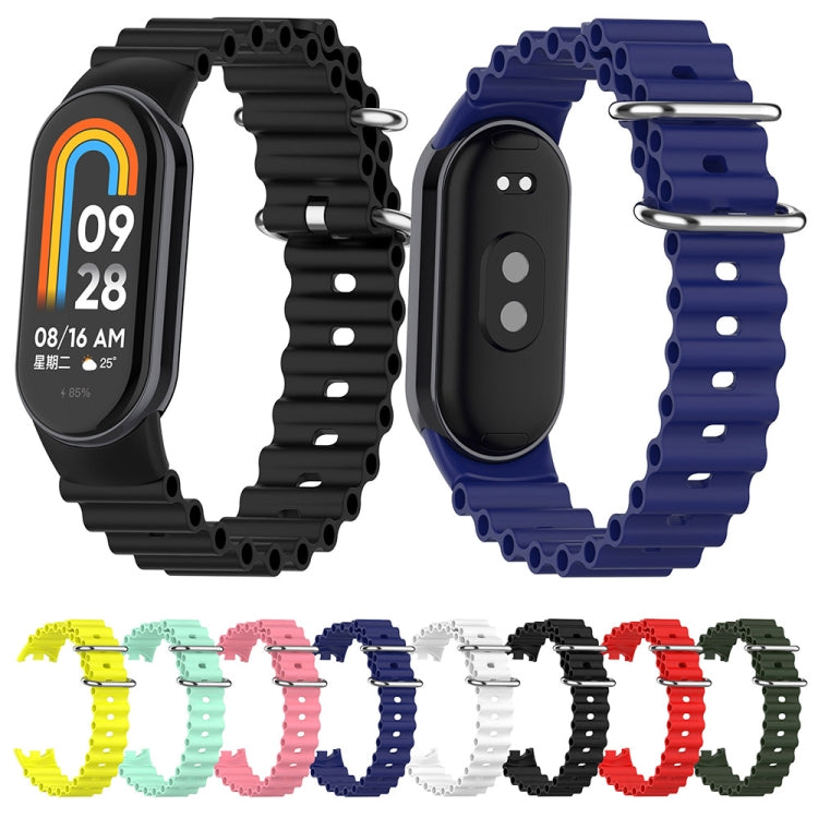 Black and blue silicone watch bands with metal clasp for fitness tracker