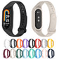 Black and cream silicone watch bands shown with fitness tracker displays