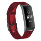 Fitbit Charge nylon denim replacement strap, dark red with red stripe pattern