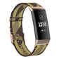 Fitbit Charge nylon denim replacement strap, olive green with yellow stripe pattern