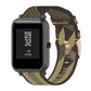 20mm nylon denim watch strap with yellow stripe pattern and metal clasp