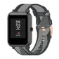 20mm nylon denim watch strap with gray stripe pattern and metal clasp