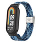 Adjustable nylon braided watch band with stainless steel buckle, blue and light blue