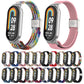 Adjustable nylon braided watch band set with stainless steel buckles, multiple colors