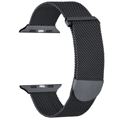 Gunmetal Milanese mesh magnetic watch band with metal clasp, for 38mm Apple Watch