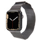 Gunmetal Milanese mesh magnetic watch band with Apple Watch attached
