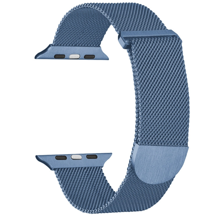 Midnight blue milanese metal magnetic watch band with mesh strap and curved clasp for 38mm