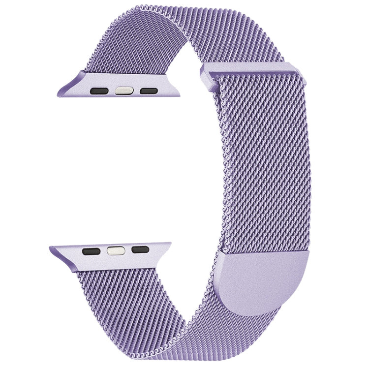 Lavender purple milanese metal magnetic watch band with mesh strap and curved clasp for 38mm