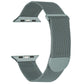 Army green milanese metal magnetic watch band with mesh strap and curved clasp for 38mm