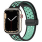 Magnetic buckle silicone watch band with mint dotted design and black clasp