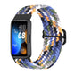 Nylon braided watch band, navy and orange chevron knit, black buckle, for Huawei Band 8