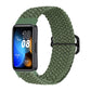 Green nylon braided watch band with metal buckle clasp for smartwatch