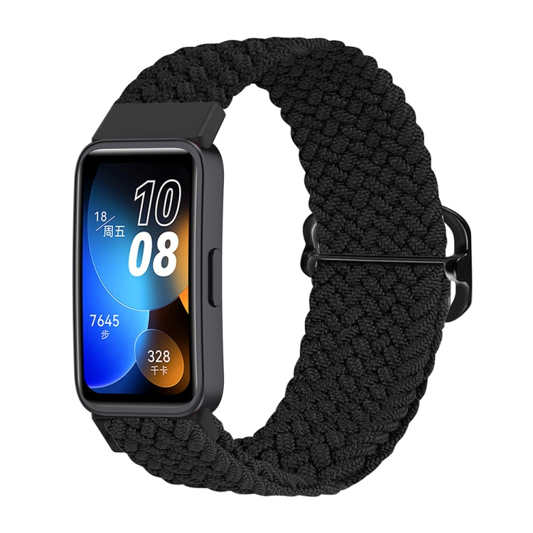 Black nylon braided watch band with metal buckle clasp for smartwatch