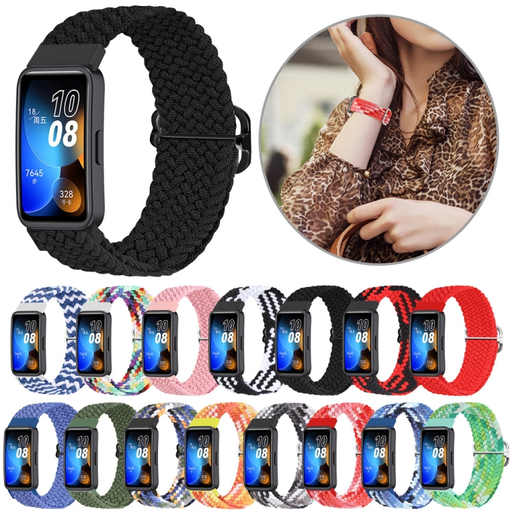 Multi-color braided nylon watch band set with metal buckle clasp