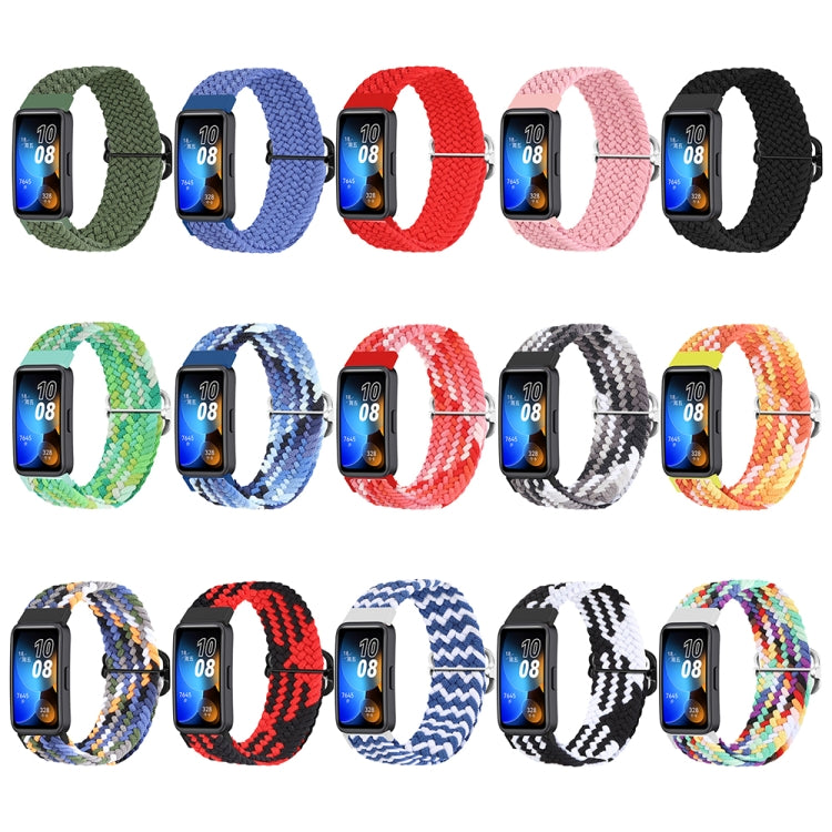 Braided nylon watch band multi-color set with metal buckle clasp