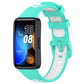 Two-tone silicone watch band with teal outer and white inner strap for Huawei.