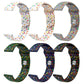 Set of six silicone watch bands with oval dot sprinkles in white, grey, green, navy