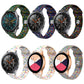 Silicone watch bands with oval dot pattern in green, black, white, grey, and multicolor sprinkles