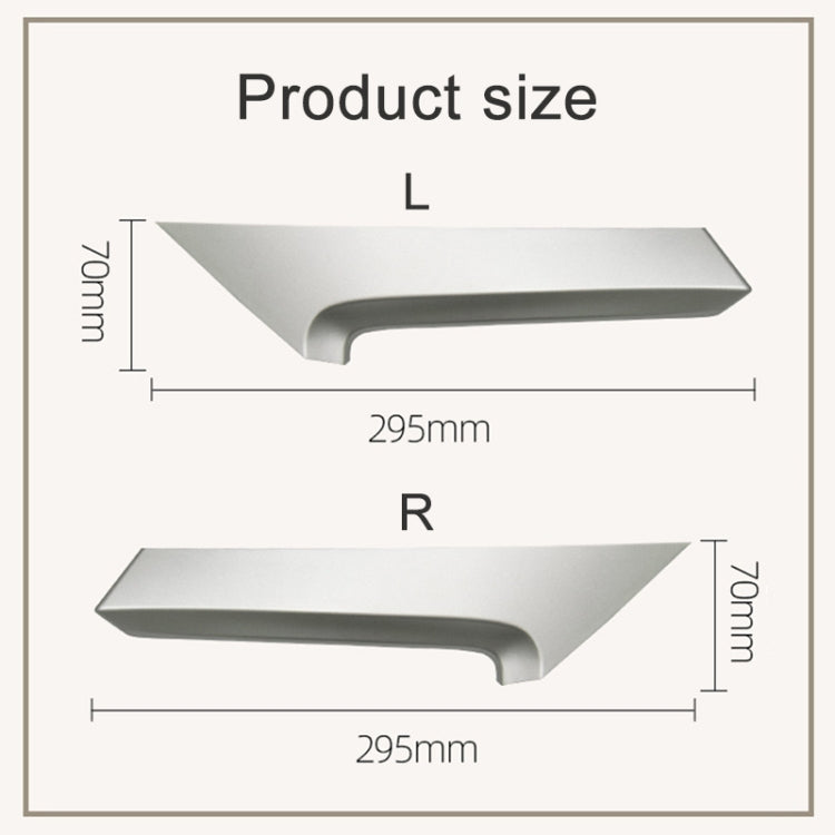 Silver/gray inside door handle cover, 295mm length, L and R
