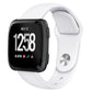 Silicone replacement watch strap for Fitbit Versa, size L, white with silver latch