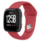 Silicone replacement watch strap for Fitbit Versa, Size L, red with silver-tone clasp