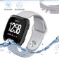 Silicone replacement watch strap for Fitbit Versa, size L, light gray with metal clasp