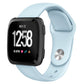Silicone replacement watch strap for Fitbit Versa, size L, light blue with metal clasp