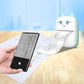 Blue mini Bluetooth thermal printer next to phone and paper documents