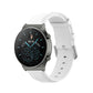 Round tail leather watch band with buckle, white strap with adjustment holes.