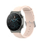 Round tail leather watch band with buckle, light pink strap with adjustment holes.