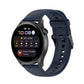 Navy blue silicone watch band with stainless buckle, perforated strap and holes