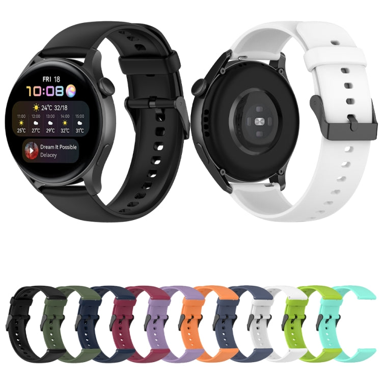 Set of silicone watch bands in multiple colors with stainless steel buckles
