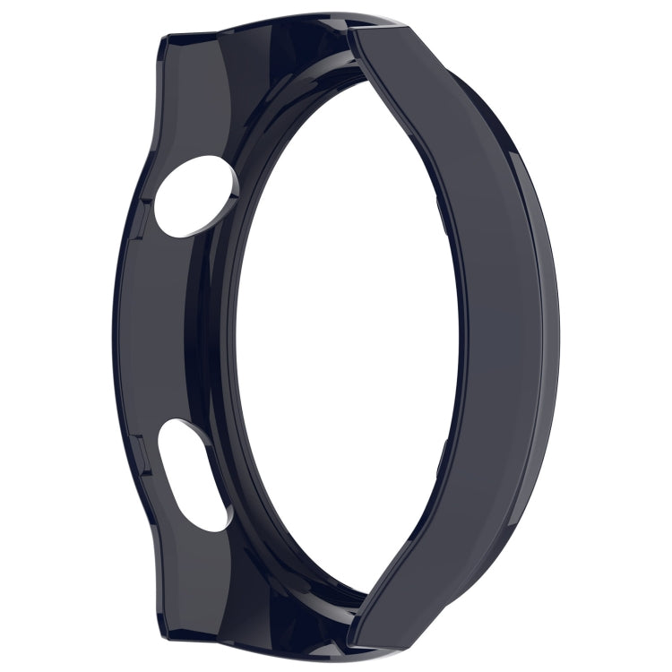 Dark ink blue half-coverage hollow watch protective case, side cutouts