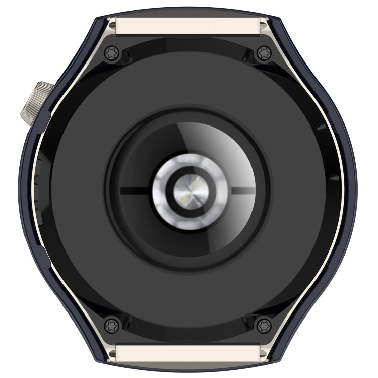 Half-coverage watch protective case base view with sensor cutout, dark color