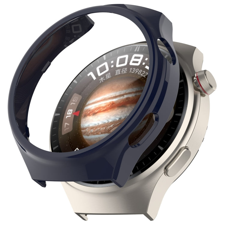 Half-coverage hollow watch protective case with hydrogel film set, ink blue