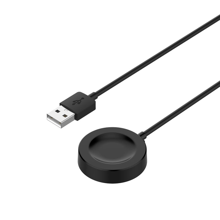 USB-A to magnetic smartwatch charging cable with round puck connector